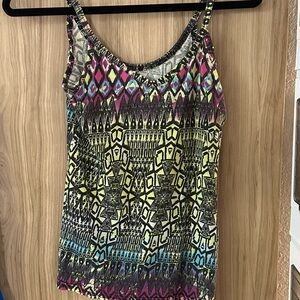 Multicolor Geometric Print Women's Top